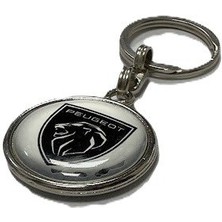 Peugeot Yeni Logolu Metal Otomobil Anahtarlığı 2 Taraf Baskılı