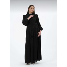 Elifsu Kadın Janjan Kumaş Dökümlü Genç Mezuniyet/abiye Elbise