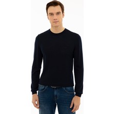 Cacharel Erkek Lacivert Slim Fit Bisiklet Yaka Basic Triko Kazak 50227052-VR033