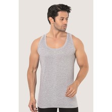 Erkek Gri Penye Atlet %100 Pamuk 3'lü Paket
