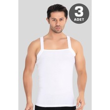 Arma Yıldız Erkek Geniş Biyeli Atlet %100 Pamuklu Ribana Beyaz 3'lü Paket