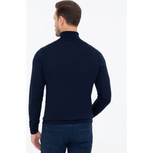 Cacharel Erkek Lacivert Slim Fit Balıkçı Yaka Basic Triko Kazak 50237052-VR033