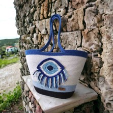 Hasır Omuz Çantası Plaj Çantası Günlük Çanta Handmade