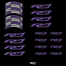 Yamaha Yzf R7 Uyumlu Mor Jant Şeridi Sticker