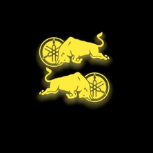 Yamaha Redbul Boğa Sticker 15CM*7,5CM x 2 Adet Reflektif Sarı