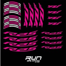 Yamaha Yzf R25 Pembe Jant Şeridi Sticker