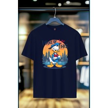 Book OrBook Sleepy Duck %100 Heavy Cotton Premium Kalite Unisex T-Shirt