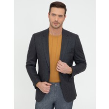 Cacharel Erkek Antrasit Slim Fit Yün Ceket 50242804-VR006