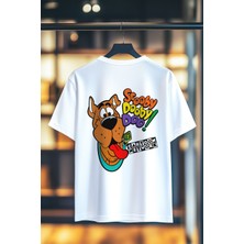 Scooby Doo Sırt Baskılı %100 Pamuk Yetişkin Premium T-Shirt