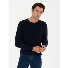 Cacharel Erkek Sax Regular Fit Pamuk Karışımlı Bisiklet Yaka Triko Kazak 50241779-VR045