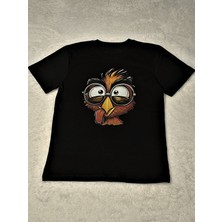 Çılgın Civciv Baskılı Pamuklu Unisex Çocuk Tişörtü