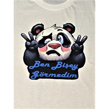 Muzip Panda Baskılı Pamuklu Unisex Çocuk Tişörtü