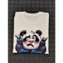Muzip Panda Baskılı Pamuklu Unisex Çocuk Tişörtü