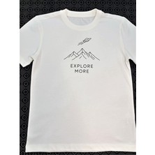 Explore More Baskılı Pamuklu Unisex Çocuk Tişörtü
