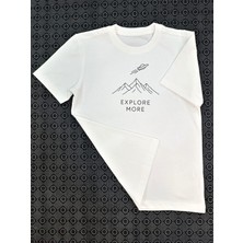Explore More Baskılı Pamuklu Unisex Çocuk Tişörtü