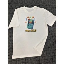 Retro Gameboy Baskılı Pamuklu Unisex Çocuk Tişörtü