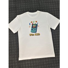 Retro Gameboy Baskılı Pamuklu Unisex Çocuk Tişörtü