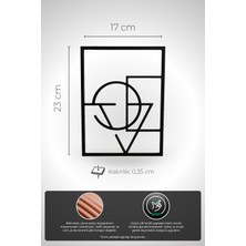 Love Temalı Modern Minimal Tasarım | Soyut Geometrik Siyah Duvar Dekoru