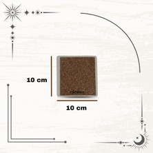 Renkli Çizgili Taş Bardak Altlığı- 4’lü Set