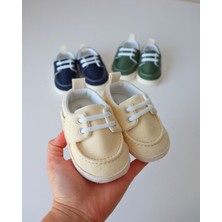 Yazlık Keten Kumaş Soft ve Naturel Tasarım Bebek Ayakkabısı