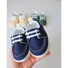 Yazlık Keten Kumaş Soft ve Naturel Tasarım Bebek Ayakkabısı