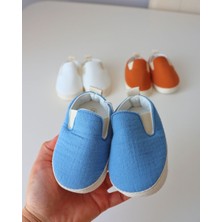 Yazlık Müslin Kumaş Naturel Soft Renkler Tasarım Bebek Ayakkabısı