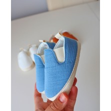 Yazlık Müslin Kumaş Naturel Soft Renkler Tasarım Bebek Ayakkabısı
