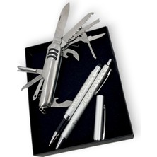 Isme Özel Çok Amaçlı 11 Fonksiıyonlu Çakı Isme Özel 2 Touchpen Tükenmez Kalem Özel Kutusunda