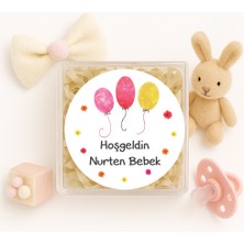 Repro Design 4 cm Kişiselleştirilebilir Hoşgeldin Bebeğim Temalı 24 Adet Etiket Model-3