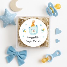 Repro Design 4 cm Kişiselleştirilebilir Hoşgeldin Bebeğim Temalı 24 Adet Etiket Model-1