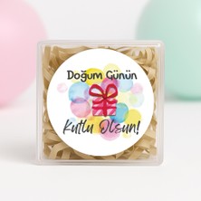 Repro Design Doğum Günü Temalı Baskılı Yapışkanlı Etiket 4 cm Yuvarlak 24 Adet Model 8