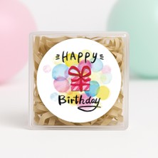 Repro Design Doğum Günü Temalı Baskılı Yapışkanlı Etiket 4 cm Yuvarlak 24 Adet Model 7