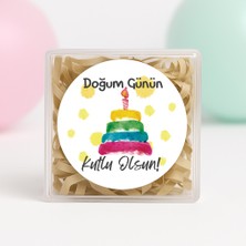 Repro Design Doğum Günü Temalı Baskılı Yapışkanlı Etiket 4 cm Yuvarlak 24 Adet Model 4