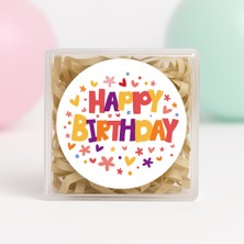 Repro Design Doğum Günü Temalı Baskılı Yapışkanlı Etiket 4 cm Yuvarlak 24 Adet Model 1