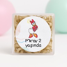 Repro Design Kişiye Özel Daisy Duck Temalı Doğum Günü Temalı Baskılı Yapışkanlı Etiket 4 Cm Yuvarlak 24 Adet Model 1