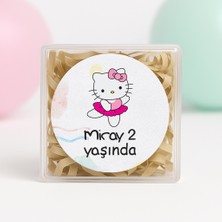 Repro Design Kişiye Özel Hello Kitty Doğum Günü Temalı Baskılı Yapışkanlı Etiket 4 Cm Yuvarlak 24 Adet Model 3