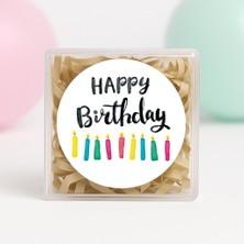 Repro Design Doğum Günü Temalı Baskılı Yapışkanlı Etiket 4 cm Yuvarlak 24 Adet Model 5