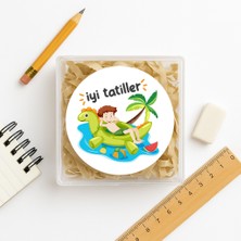 Repro Design Iyi Tatiller Baskılı Yapışkanlı Etiket 4 cm Yuvarlak 24 Adet, Model 4