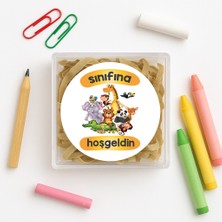 Repro Design Sınıfına Hoşgeldin Baskılı Yapışkanlı Etiket 4 cm 24 Adet Model: 5
