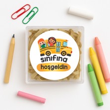 Repro Design Sınıfına Hoşgeldin Baskılı Yapışkanlı Etiket 4 cm 24 Adet Model: 3