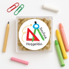 Repro Design Sınıfına Hoşgeldin Baskılı Yapışkanlı Etiket 4 cm 24 Adet Model: 1