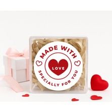 Repro Design Made With Love Baskılı  4 cm Yuvarlak Etiket No:11