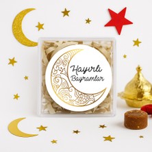 Repro Design Hayırlı Bayramlar  Baskılı 4 cm Yuvarlak Etiket 24 Adet