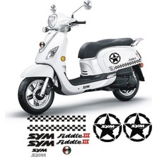 Motosiklet Sticker Set Siyah Sağ/sol
