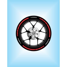 Motosiklet Jant Şeridi Mondial Drift Uyumlu Uyumlu L Reklektif Kırmızı Beyaz Sağ-Sol/ön-Arka