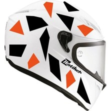 Kare Siyah Neon Turuncu Kamuflaj Kask Sticker Modeli 2