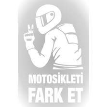 Motosikleti Fark Et Oto Cam Kaporta Sticker Beyaz 15*9 cm