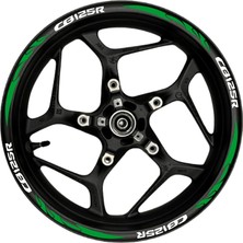 Motosiklet Jant Şeridi CB125R Uyumlu Beyaz-Yeşil Reflektif Sağ-Sol/ön-Arka