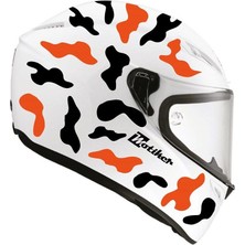 Siyah Neon Turuncu Kamuflaj Kask Sticker Modeli