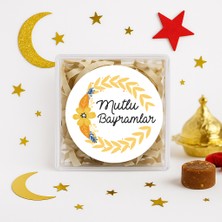 Repro Design Mutlu Bayramlar 4 cm Opak Yapışkanlı Sticker  24 Adet ( Suya Dayanıklı )